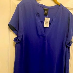 Torrid georgette short sleeve pullover tunic size 0 NWT royal blue